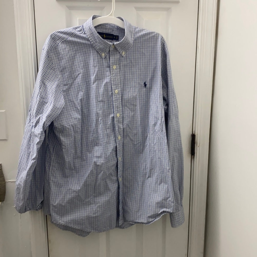 Ralph Lauren xl white long sleeve button down polo shirt white